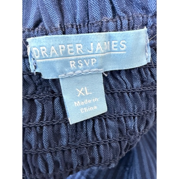 Draper James RSVP Puff Sleeve Smocked Bodice Blue Stripe Dress Size XL - Picture 9 of 9